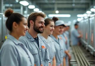GeflügelTech processing employees and automation line